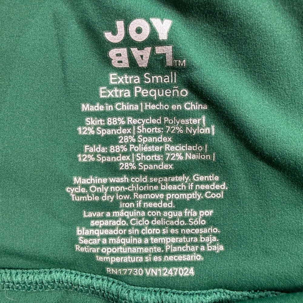 JoyLab Skort Pleated Mini Recycled Polyester Stretch XS Green Tenniscore‎ - Picture 7 of 8